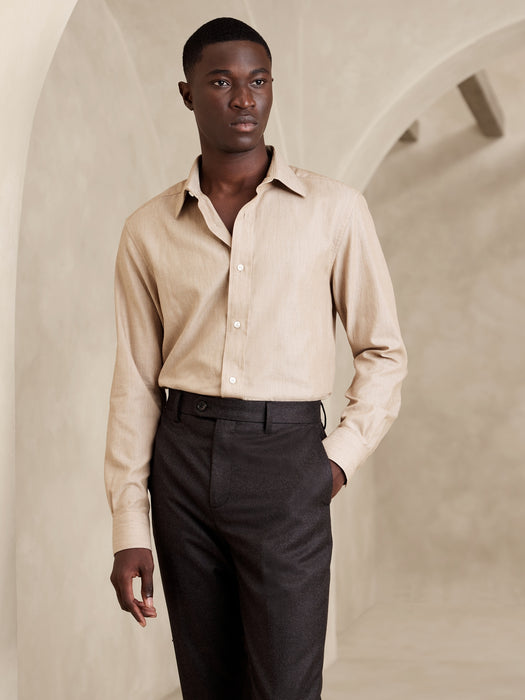 Tailored Slim Cotton-Cashmere Dress Shirt