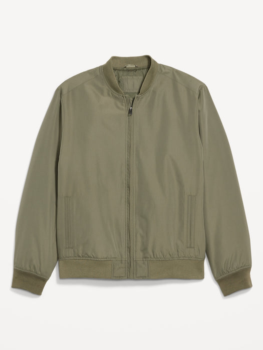 Water-Resistant Zip Bomber Jacket