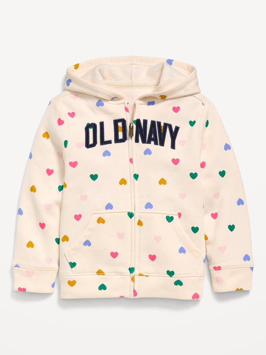 Logo-Graphic Zip Hoodie for Toddler Girls