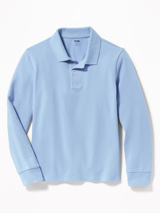 School Uniform Long-Sleeve Polo Shirt for Boys