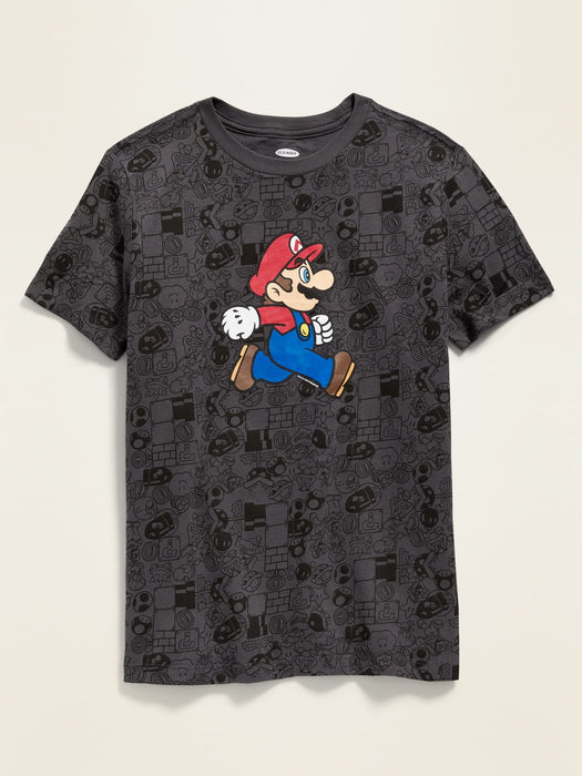Gender-Neutral Super Mario Graphic Printed T-Shirt For Kids
