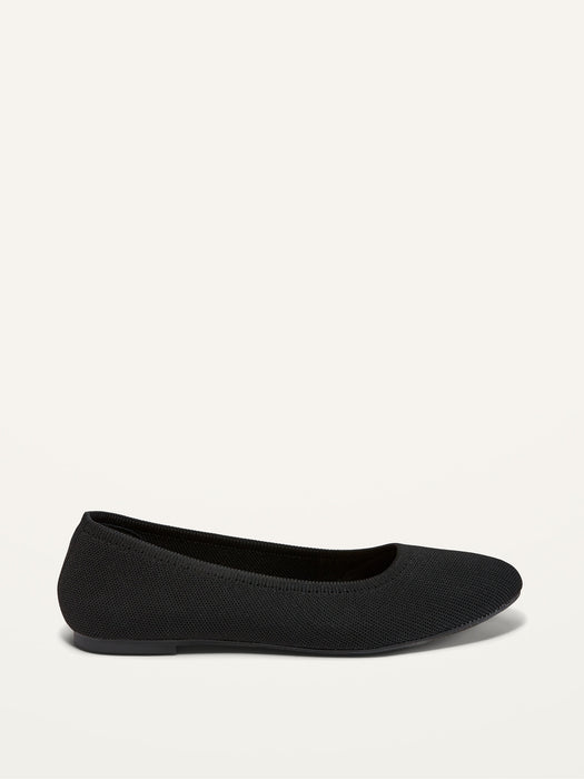 Knit Almond-Toe Ballet Flats