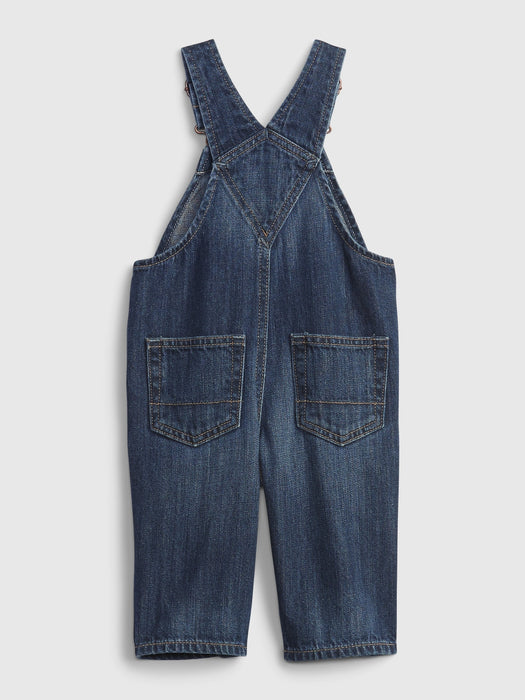 Baby 100% Organic Cotton Denim Overalls with Washwell