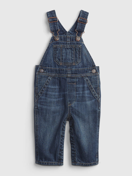 Baby 100% Organic Cotton Denim Overalls with Washwell