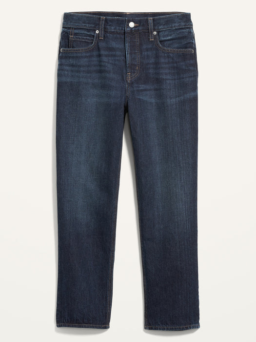 High-Waisted Button-Fly Slouchy Straight Cropped Jeans for Women