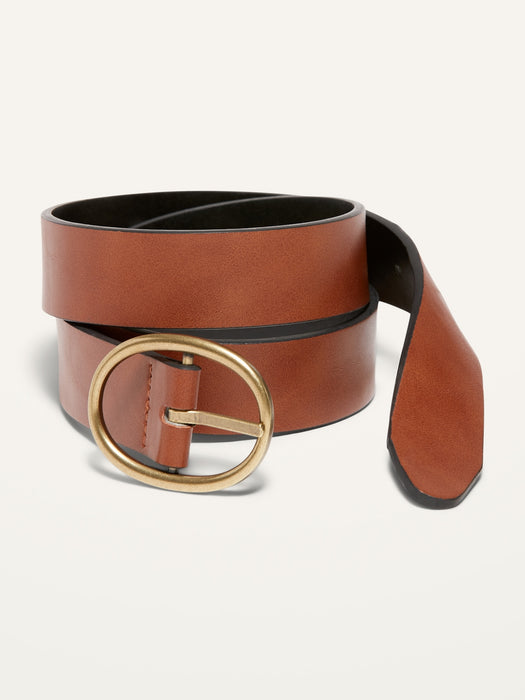 Reversible Faux-Leather Belt For Women (1.25-Inch)