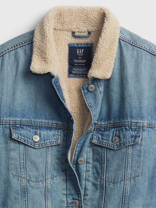 Teen Oversized Denim Sherpa Jacket