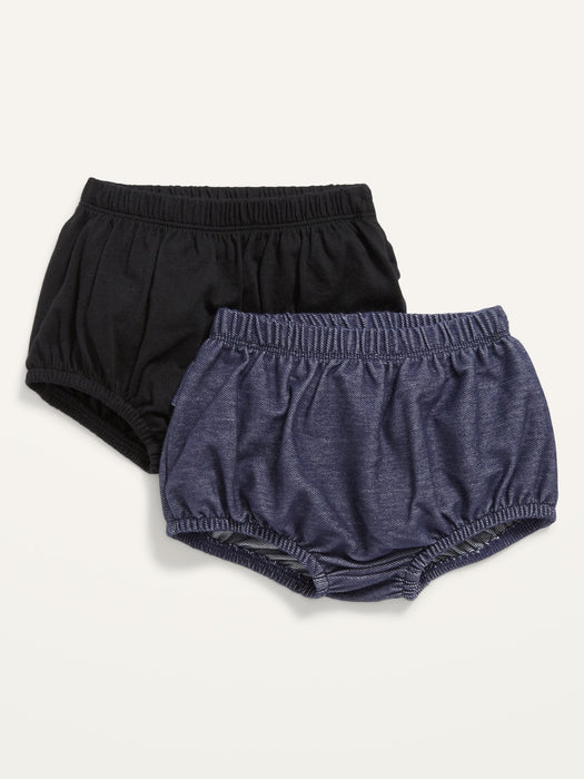 Unisex Jersey Ruffle-Back Bloomer Shorts 2-Pack for Baby