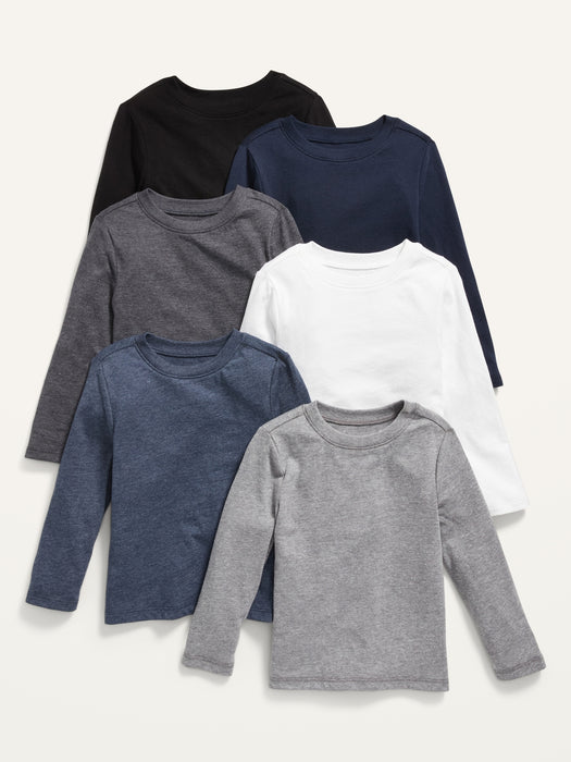 Unisex Long-Sleeve T-Shirt 6-Pack for Toddlers