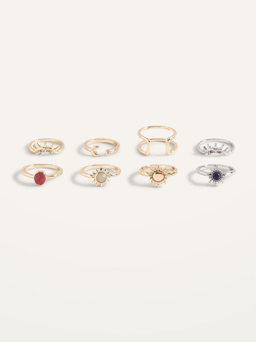 Mixed-Metal Rings 8-Pack for Women