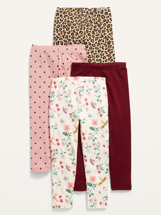 4-Pack Full-Length Jersey Leggings for Toddler Girls