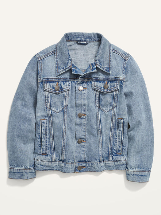 Gender-Neutral Cotton Non-Stretch Jean Jacket for Kids