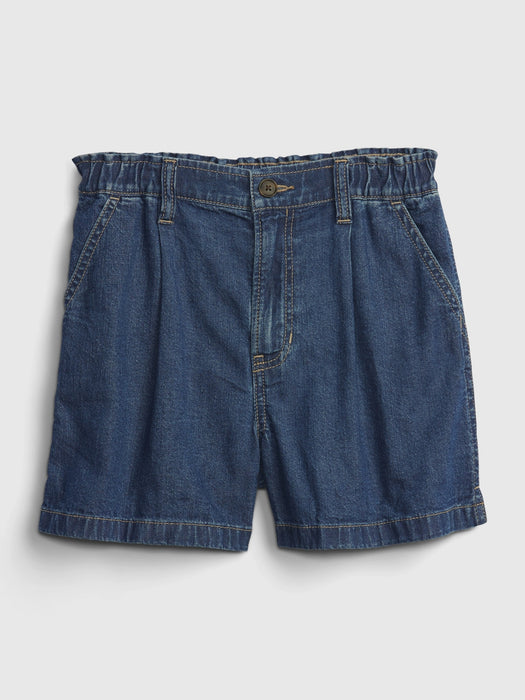 Kids High Rise Pleated Shorts