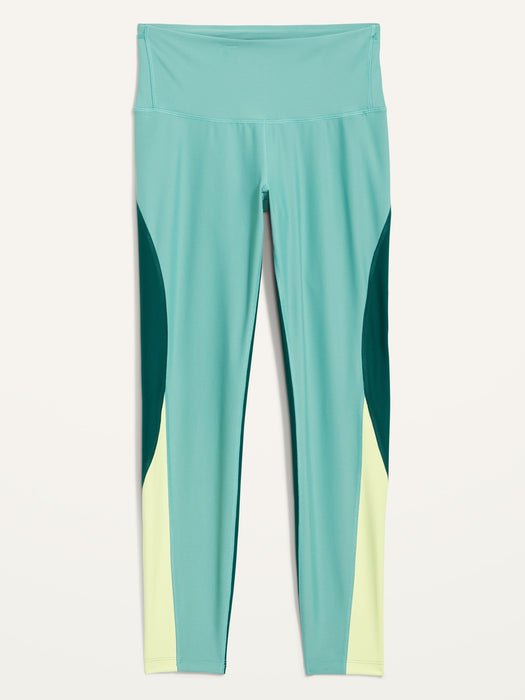 High-Waisted PowerSoft Color-Block 7/8-Length Compression Leggings for Women