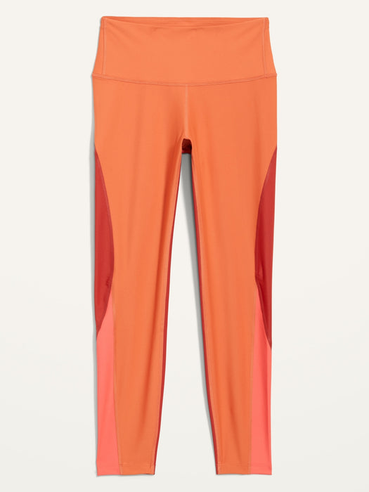 High-Waisted PowerSoft Color-Block 7/8-Length Compression Leggings for Women