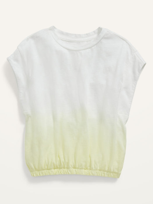 Dolman-Sleeve Cropped Dip-Dye T-Shirt for Girls