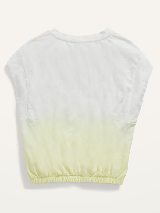 Dolman-Sleeve Cropped Dip-Dye T-Shirt for Girls