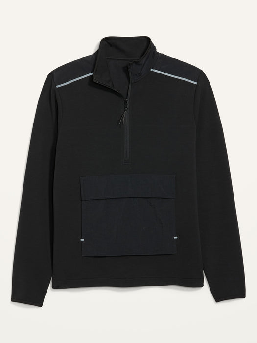 Dynamic Fleece Hybrid Half-Zip Mock-Neck Sweatshirt for Men
