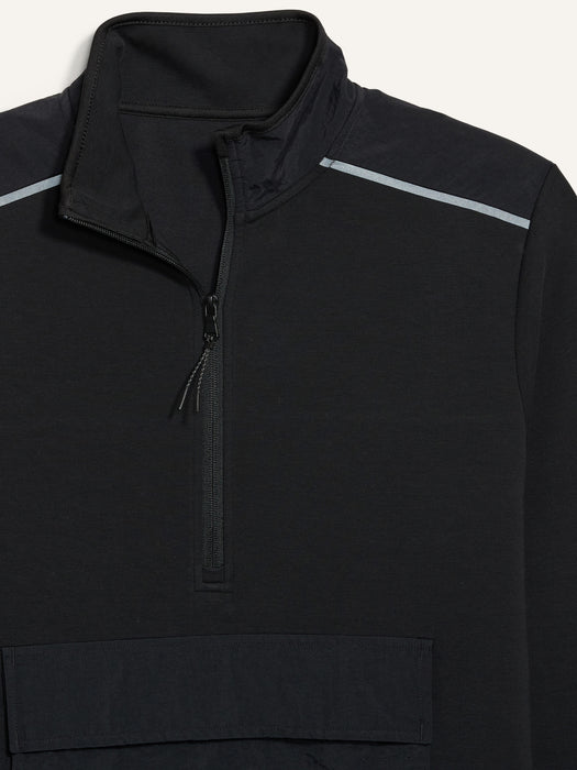 Dynamic Fleece Hybrid Half-Zip Mock-Neck Sweatshirt for Men