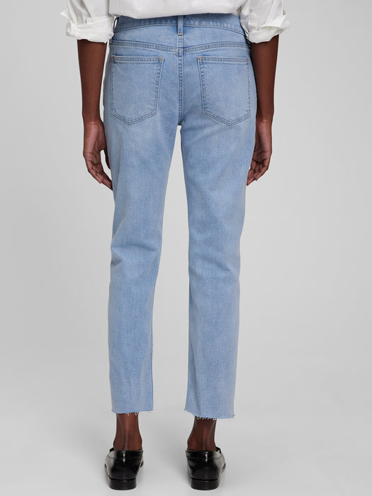 Mid Rise Girlfriend Jeans with Washwell