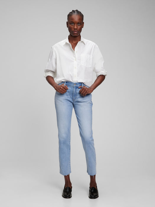 Mid Rise Girlfriend Jeans with Washwell