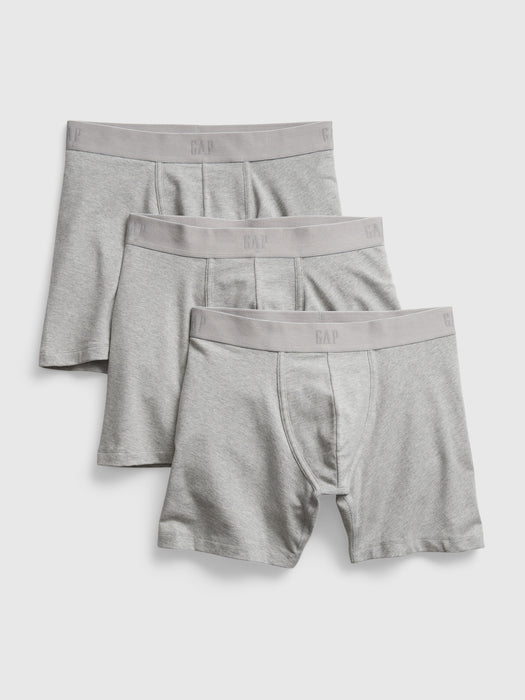 5" Organic Stretch Cotton Boxer Briefs (3-Pack)