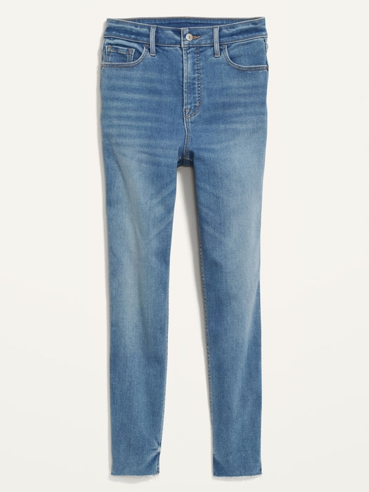 High-Waisted Rockstar 360° Stretch Super-Skinny Cut-Off Ankle Jeans for Women