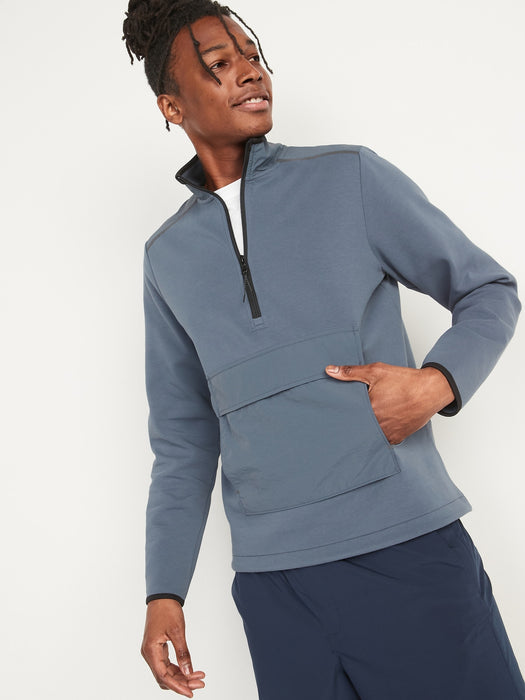 Dynamic Fleece Hybrid Half-Zip Mock-Neck Sweatshirt for Men