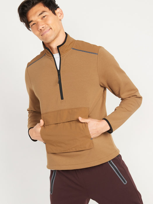 Dynamic Fleece Hybrid Half-Zip Mock-Neck Sweatshirt for Men