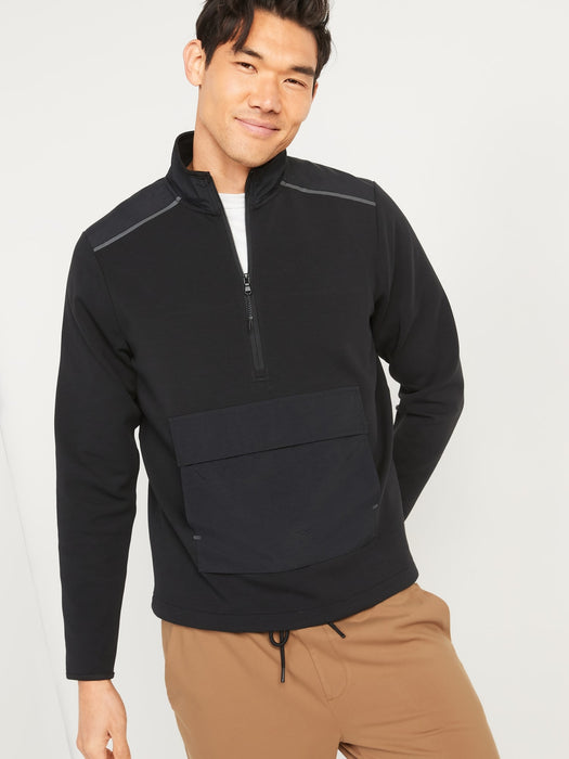 Dynamic Fleece Hybrid Half-Zip Mock-Neck Sweatshirt for Men