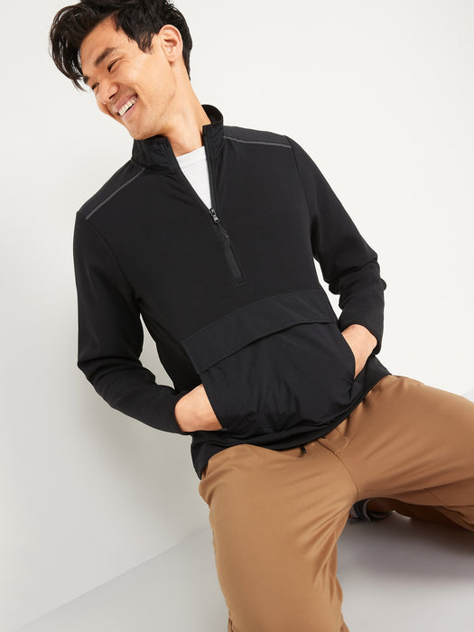 Dynamic Fleece Hybrid Half-Zip Mock-Neck Sweatshirt for Men