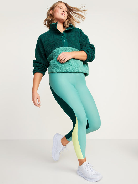 High-Waisted PowerSoft Color-Block 7/8-Length Compression Leggings for Women