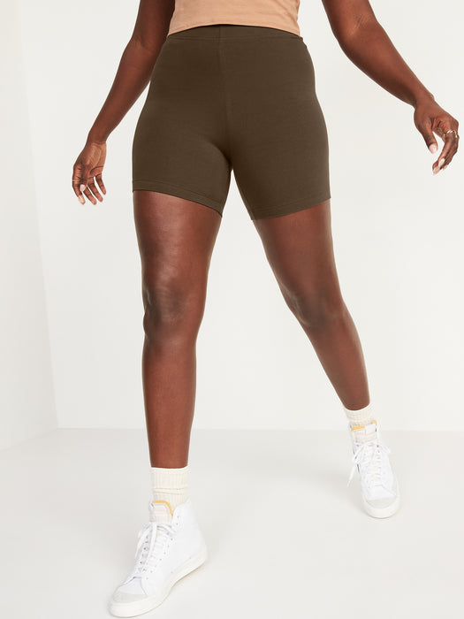 Hochtaillierte Jersey-Radlerhose – 15 cm Schrittlänge