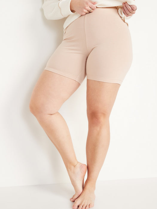 High-Waisted Jersey Biker Shorts -- 6-inch inseam