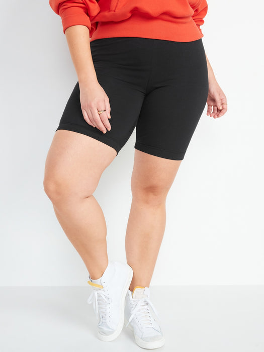 High-Waisted Jersey Biker Shorts -- 8-inch inseam