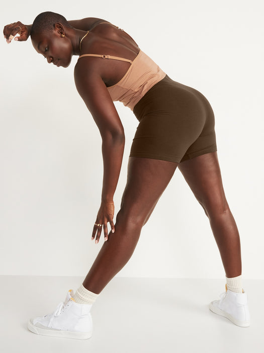 Hochtaillierte Jersey-Radlerhose – 15 cm Schrittlänge