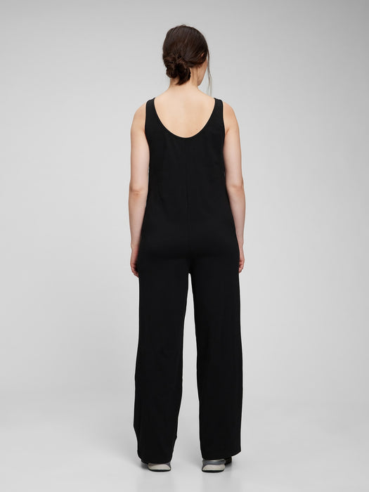Maternity Knit Button-Front Jumpsuit