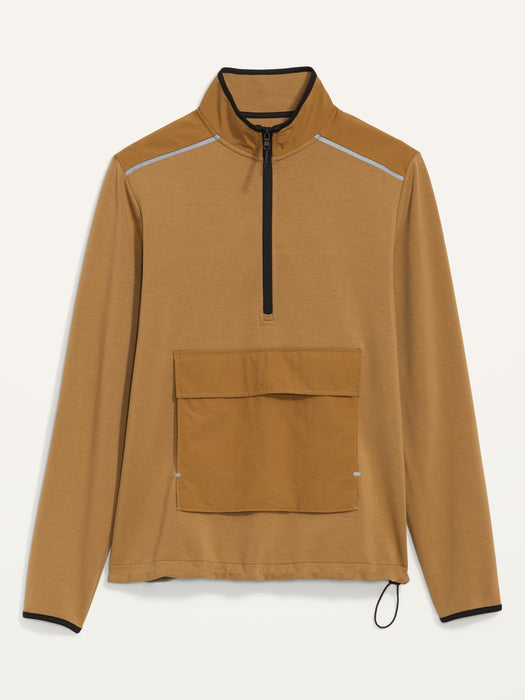 Dynamic Fleece Hybrid Half-Zip Mock-Neck Sweatshirt for Men