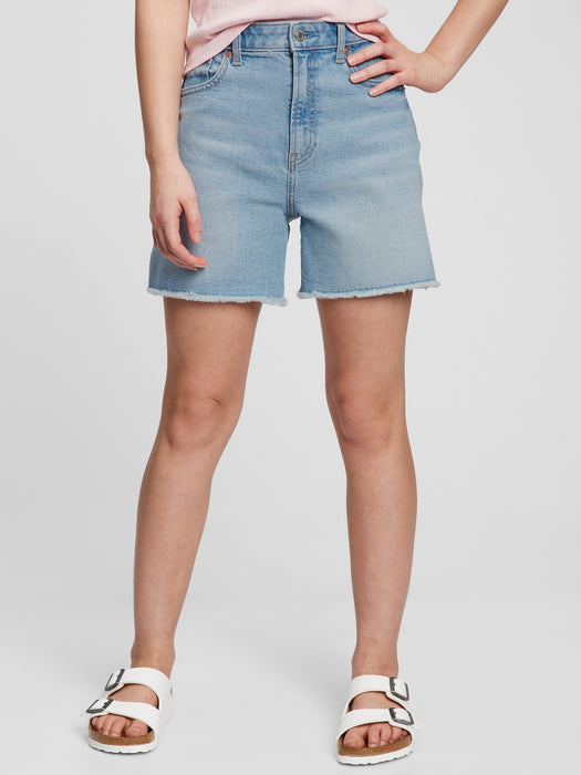 Teen Sky High Rise Denim Shorts with Washwell