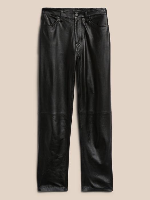 The Straight Leather Pant