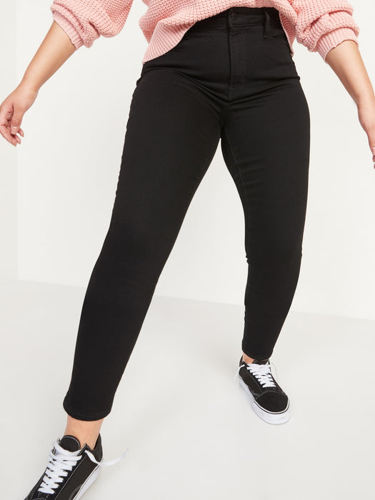 High-Waisted Pop Icon Black Skinny Jeans for Women