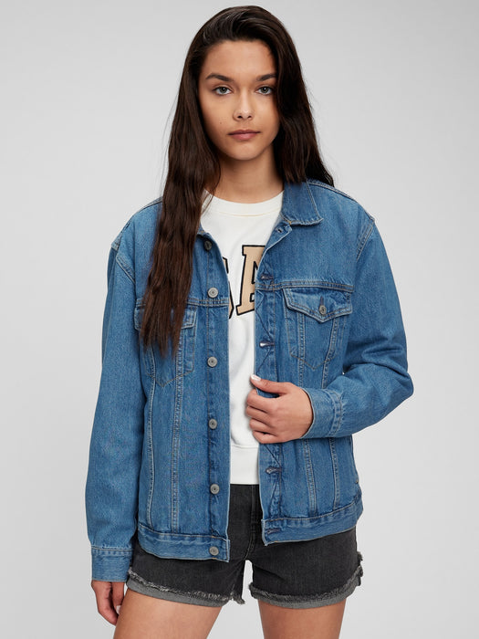 Teen Oversized Denim Jacket with Washwell
