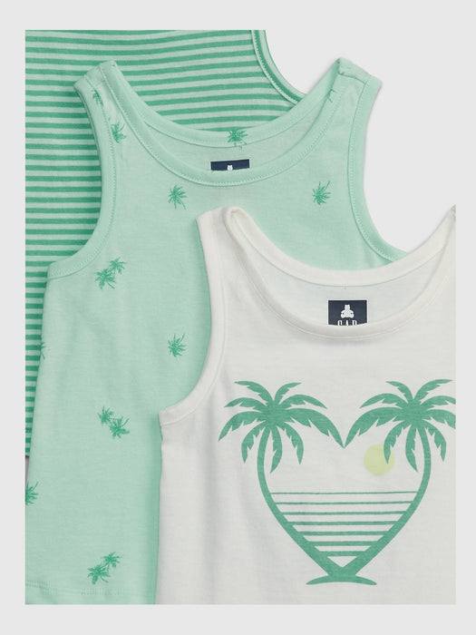 Toddler 100% Organic Cotton Mix and Match Graphic Tank Top (3-Pack)