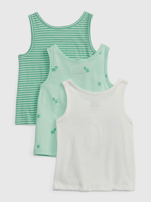 Toddler 100% Organic Cotton Mix and Match Graphic Tank Top (3-Pack)