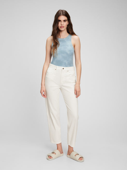 High Rise Barrel Jeans with Washwell