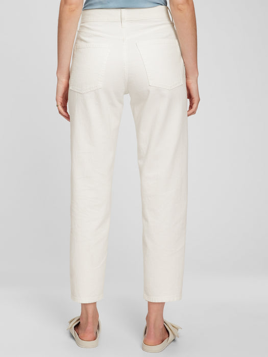 High Rise Barrel Jeans with Washwell