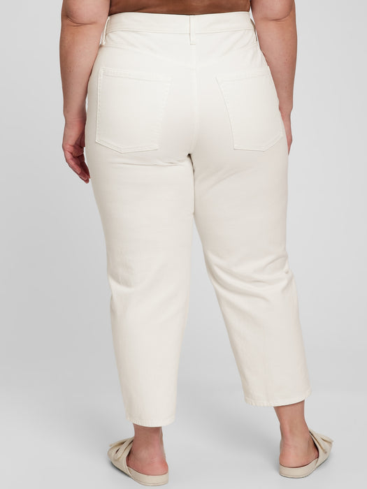 High Rise Barrel Jeans with Washwell