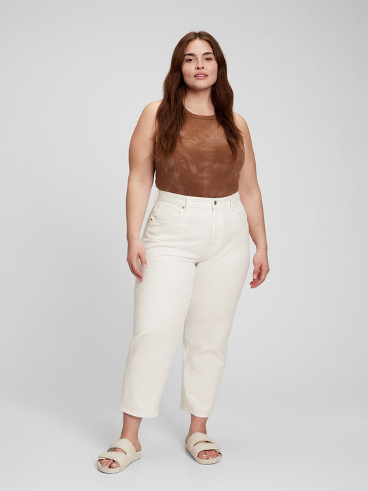 High Rise Barrel Jeans with Washwell