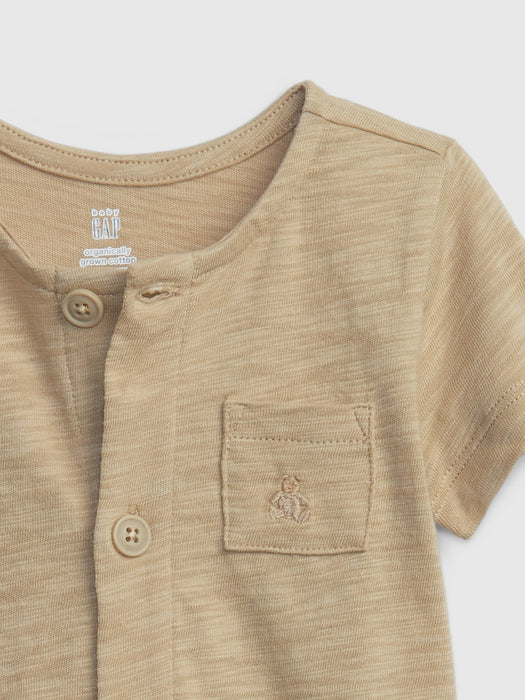 Baby 100% Organic Cotton Pocket Shorty One-Piece