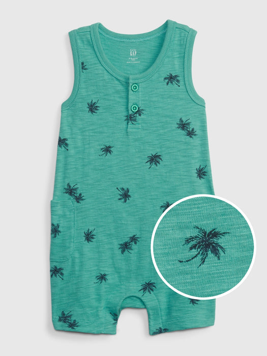 Baby Palm Print Tank Shorty One-Piece